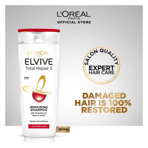 L'Oreal Paris Elvive Total Repair 5 Repairing Shampoo, 360ml