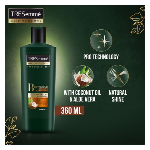 Tresemme Botanique Nourish & Replenish Coconut Oil & Aloe Vera Shampoo, For Smooth, Shiny & Visible Healthy Hair, 360ml