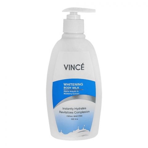 Vince Alpha Arbutin Whitening Body Milk, For All Skin Types, 300ml