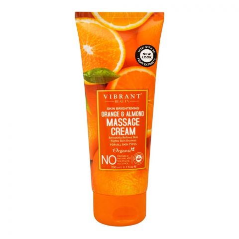 Vibrant Beauty Brightening Almond & Orange Nourishing Massage Cream, For All Skin Types, 150ml