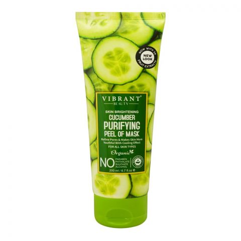 Vibrant Beauty Brightening Cucumber Peel Off Face Mask, For All Skin Types, 150ml
