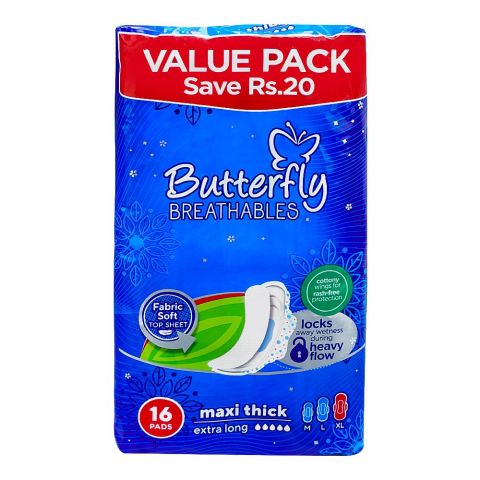 Butterfly Breathables Maxi Thick Extra Large 16-Pack