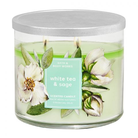 Bath & Body Works White Tea & Sage Scented Candle, 411g