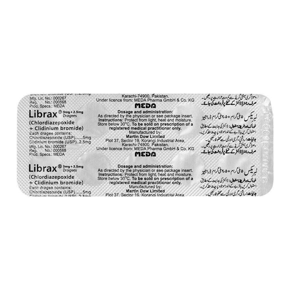Order Martin Dow Librax Dragees Strip, 5mg+2.5mg, 10 Tablets Online at ...