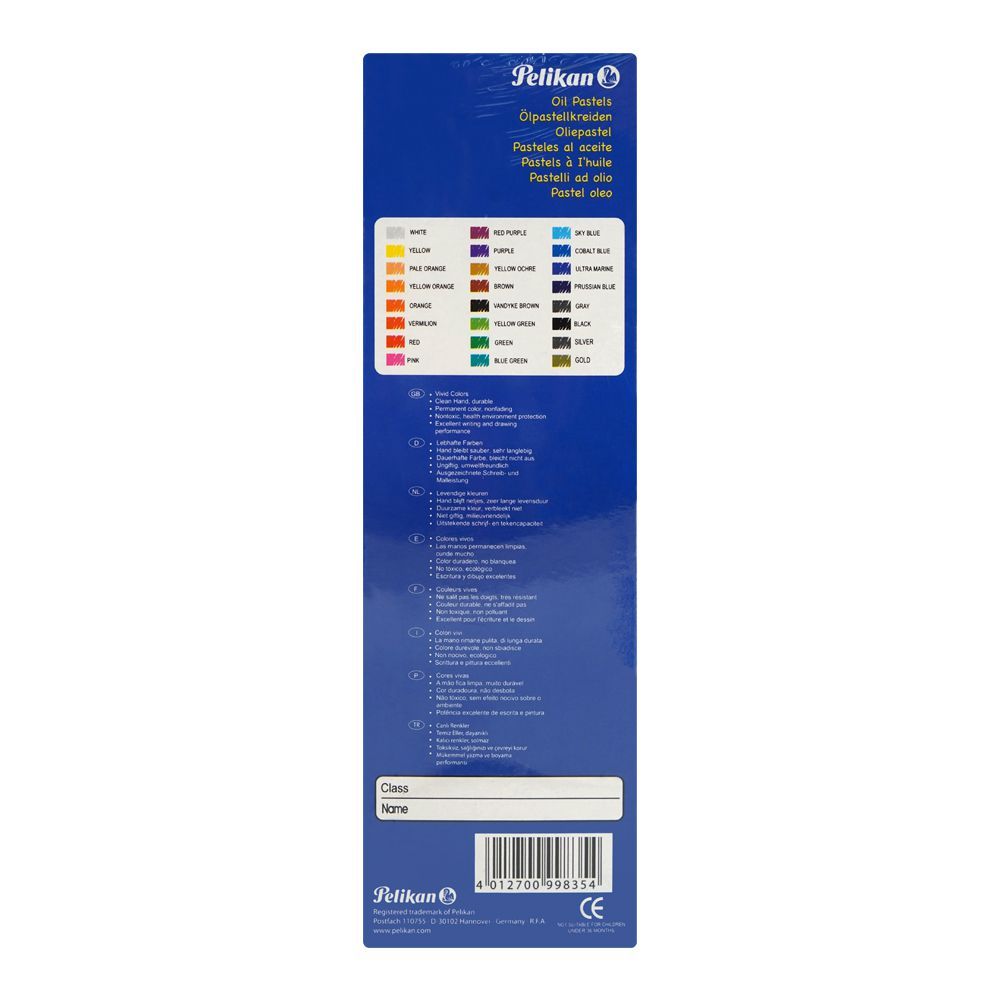 Pelikan Oil Pastel Color Round 2296, 24 Pieces Box, 998351