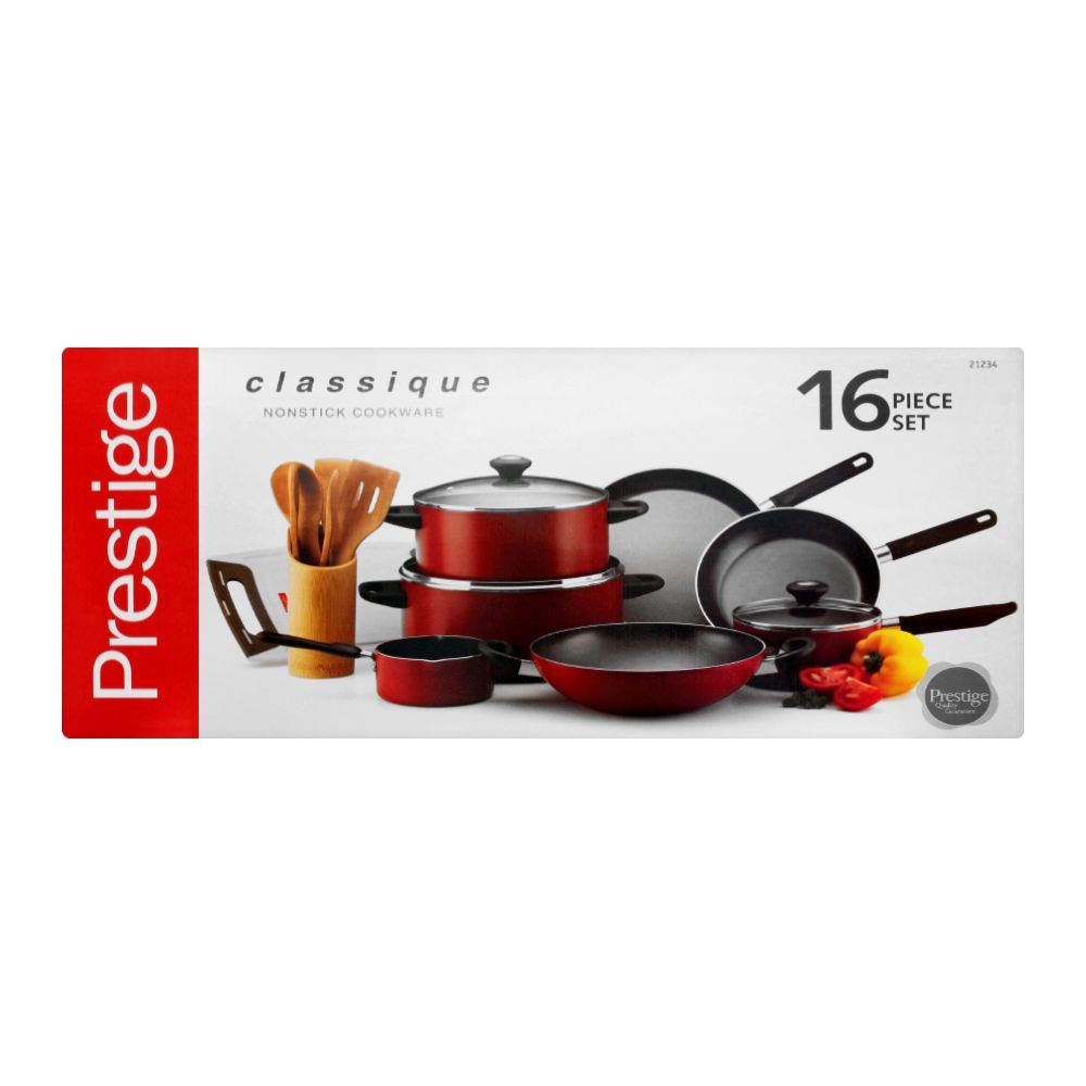 Buy Prestige Classique Non Stick Cooking Set, 16 Pieces, 21234