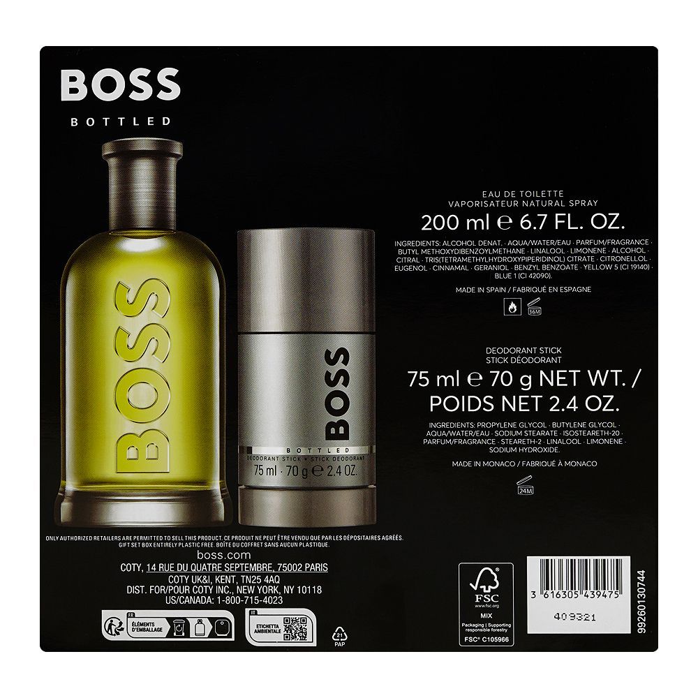 Fragrance Hugo Boss Bottled 200ml Gift Set Hugo Boss Man Eau De