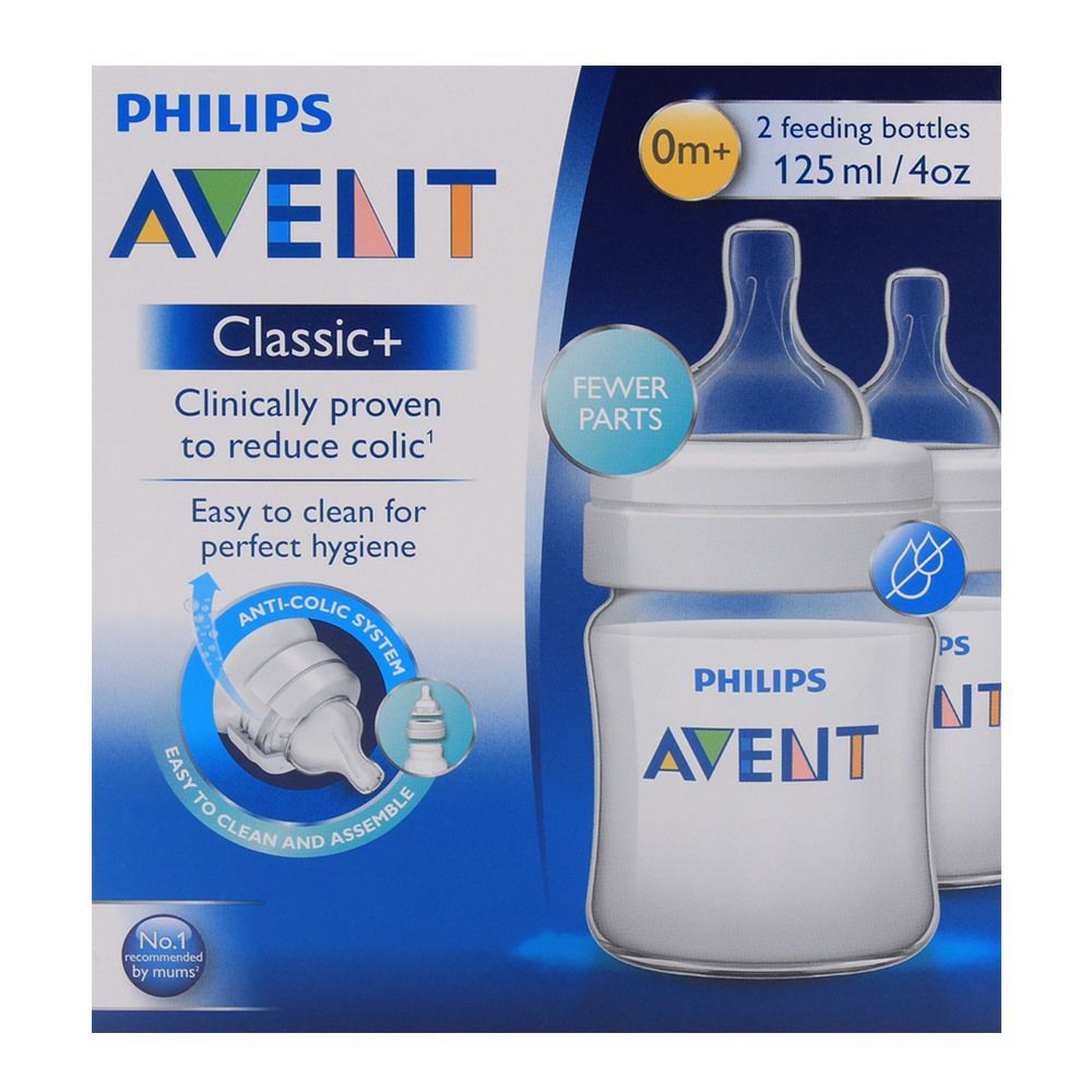 Order Avent Classic+ Feeding Bottle 0m+ 2-Pack 125ml SCF560/27
