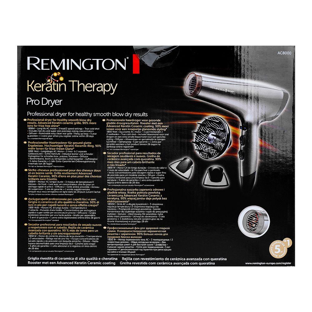 Order Remington Keratin Therapy Pro Hair Dryer, 1850W, AC8000CN