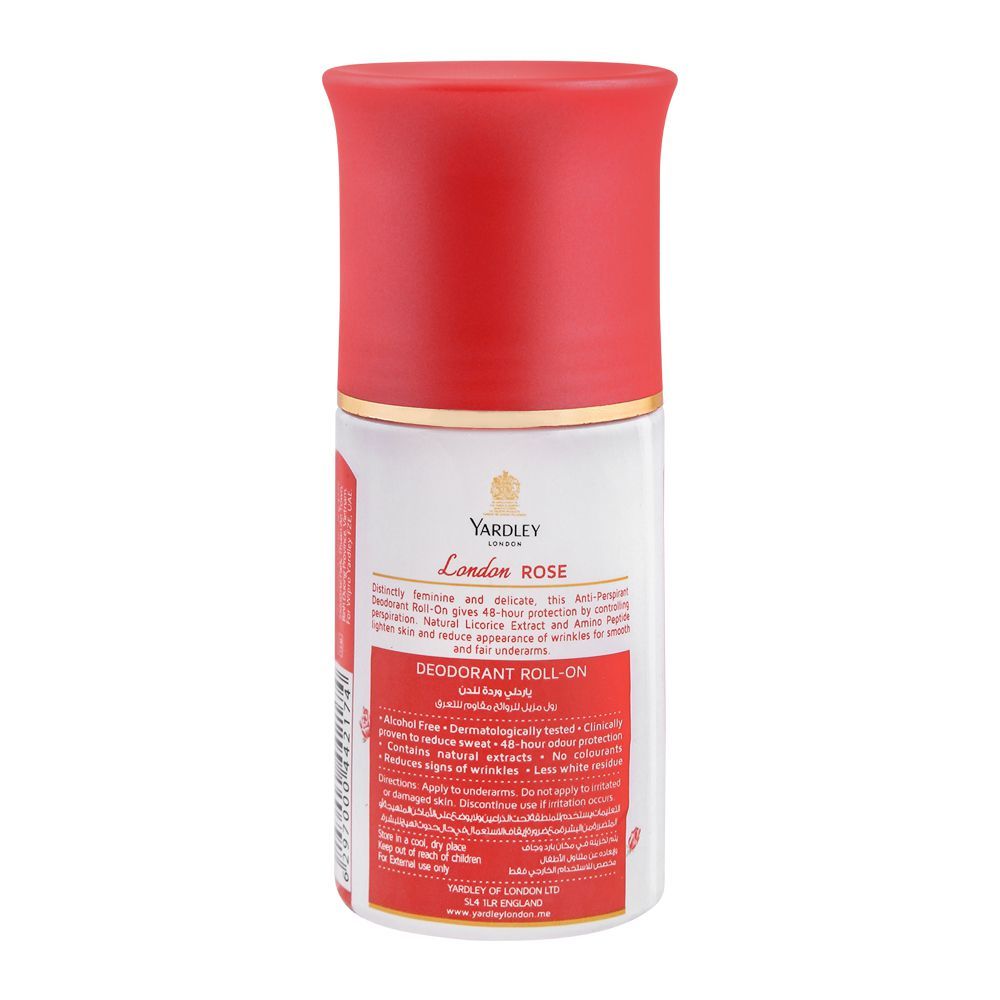 Yardley London English Rose Deodorant Roll-On – 1.7 Oz / 50 Ml, Alkoholfrei, Zart Blumiger Duft