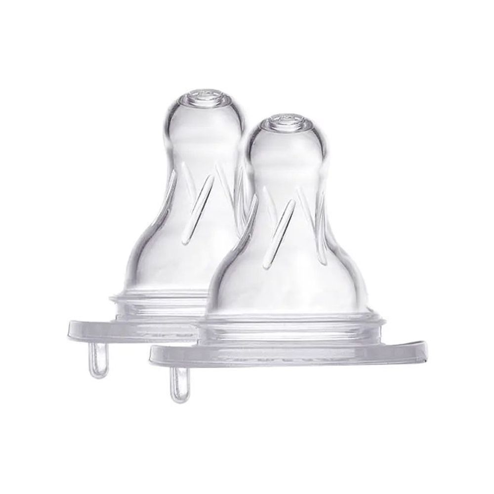 Farlin Crystal Clear Silicone Nipple (2 pcs) – Anti-Colic, BPA-Free, Standard Neck (0+ / 3+ / 6+ / 9+ Months)