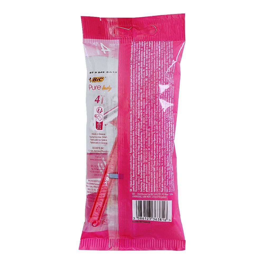 Buy BIC Pure Lady 3 Blades Razor, 4-Pack Online at Best Price in ...