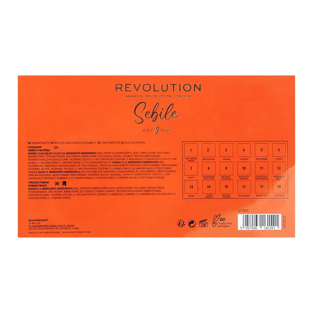 Revolution X Sebile Lidschattenpalette – 15 Farben, Für Tag- & Nacht-Looks
