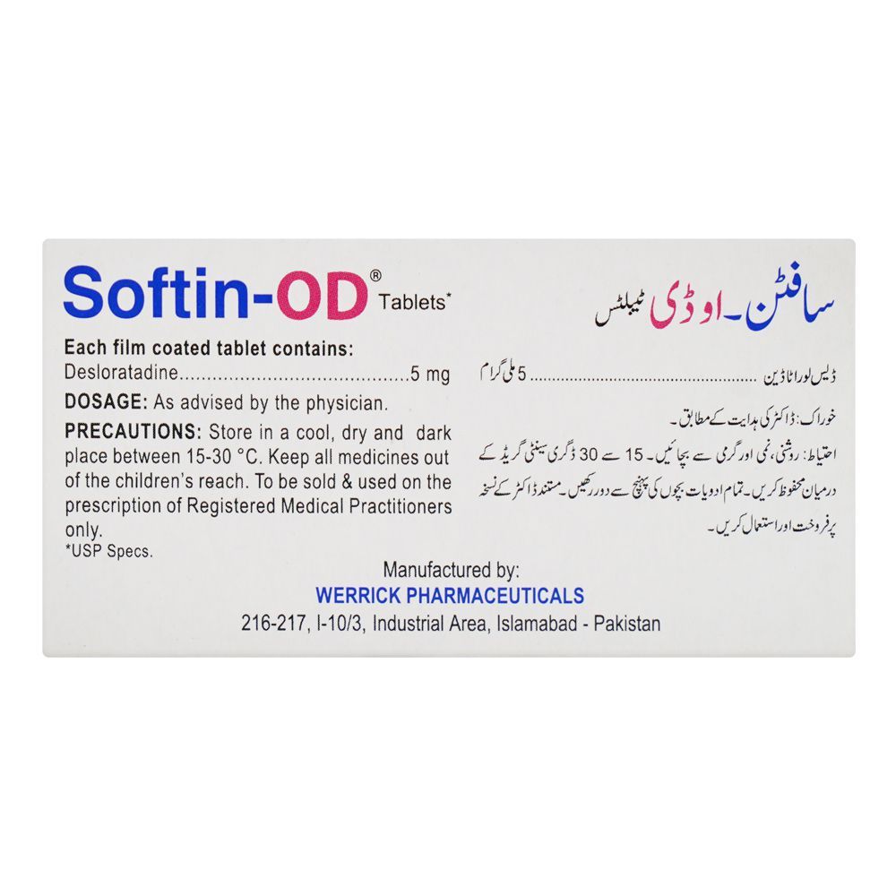 Werrick Pharmaceuticals Softin-OD Tablet, 10-Pack