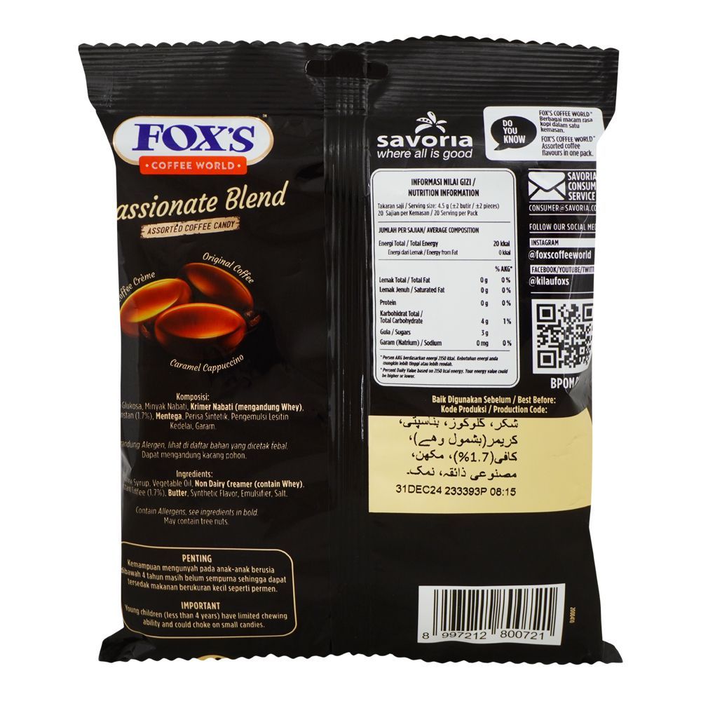 Order Fox's Assorted Coffee Candy Passionate Blend Pouch, 90g