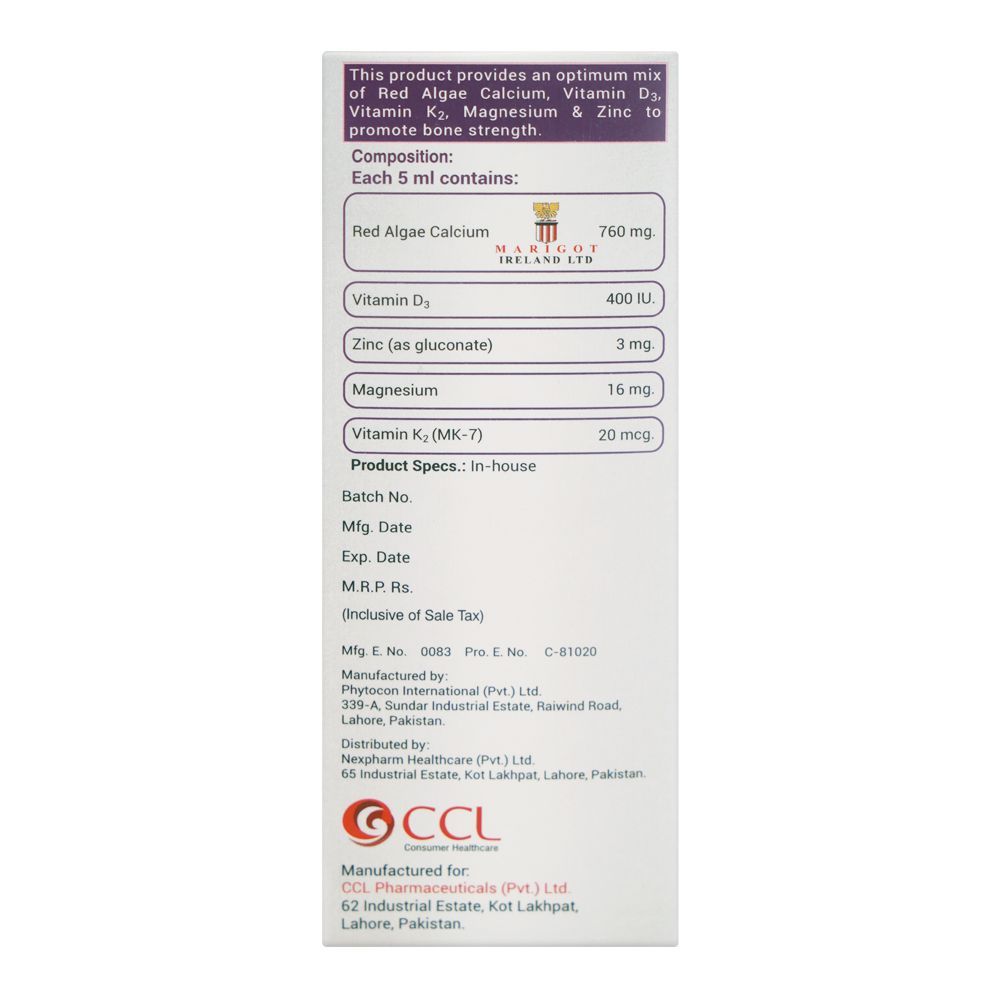 CCL Pharmaceuticals Kalv Syrup, 120ml