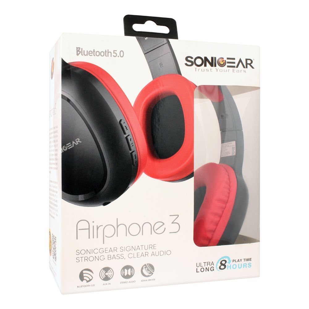 Purchase SonicEar Airphone On Ear Bluetooth Headphones, Black