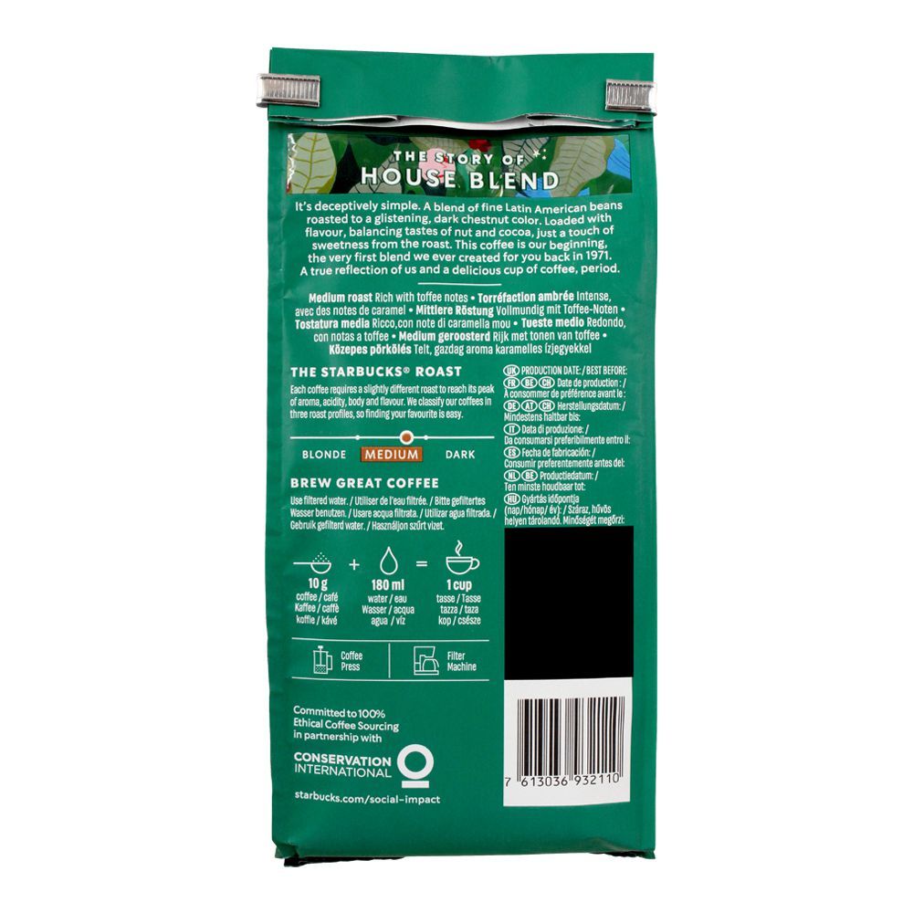 Purchase Starbucks House Blend Medium Roast Ground Coffee, 200g Online ...