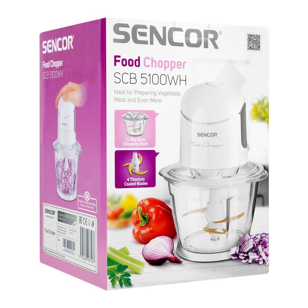 SENCOR SCB 5100WH-EUE3 Sekáčik potravín, 4 Titanové čepele