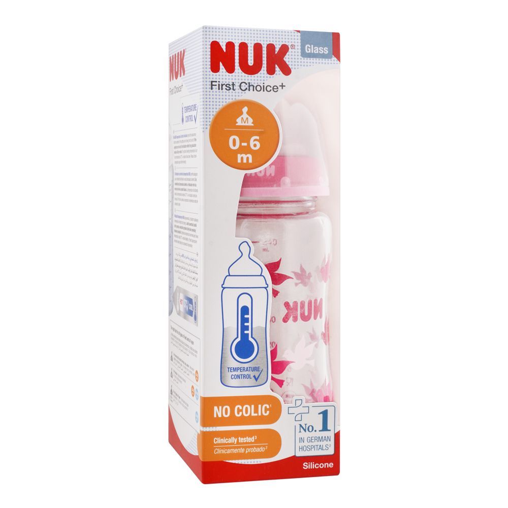 Purchase Nuk First Choice+ Glass Feeding Bottle, 0-6m, 10745121