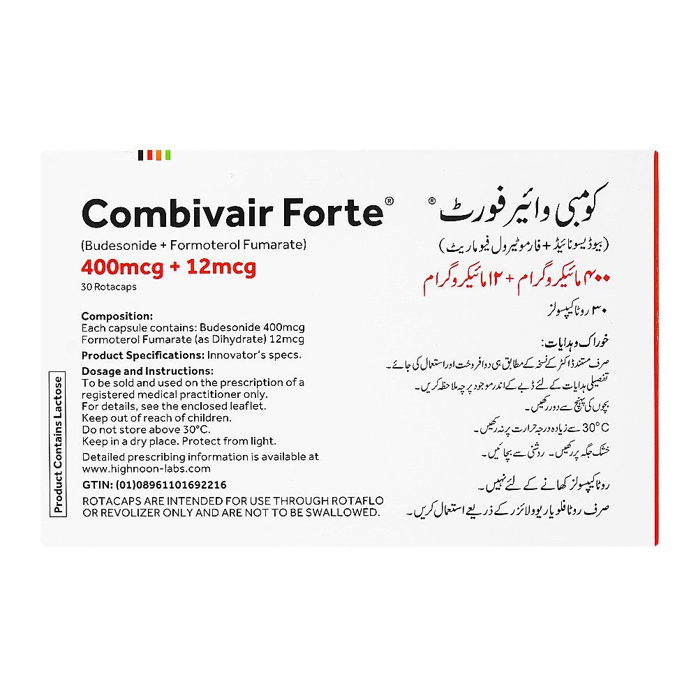 Order Combivair Forte Capsules, 400mcg+12mcg Box (30 Tablets) Online at ...