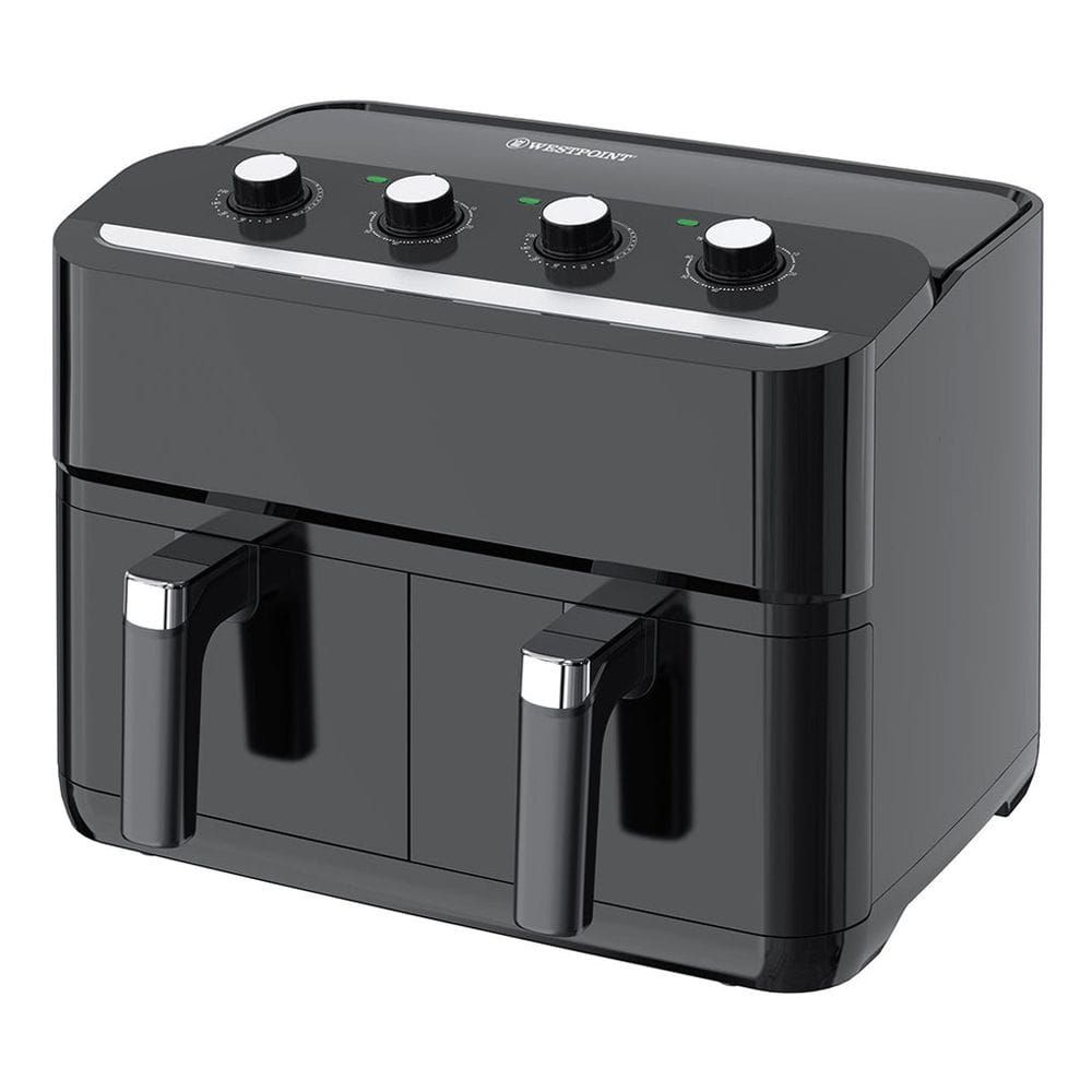 West Point Deluxe Double Basket Dual Air Fryer, 2 x1150W 2x 4.5 Liter WF-4258