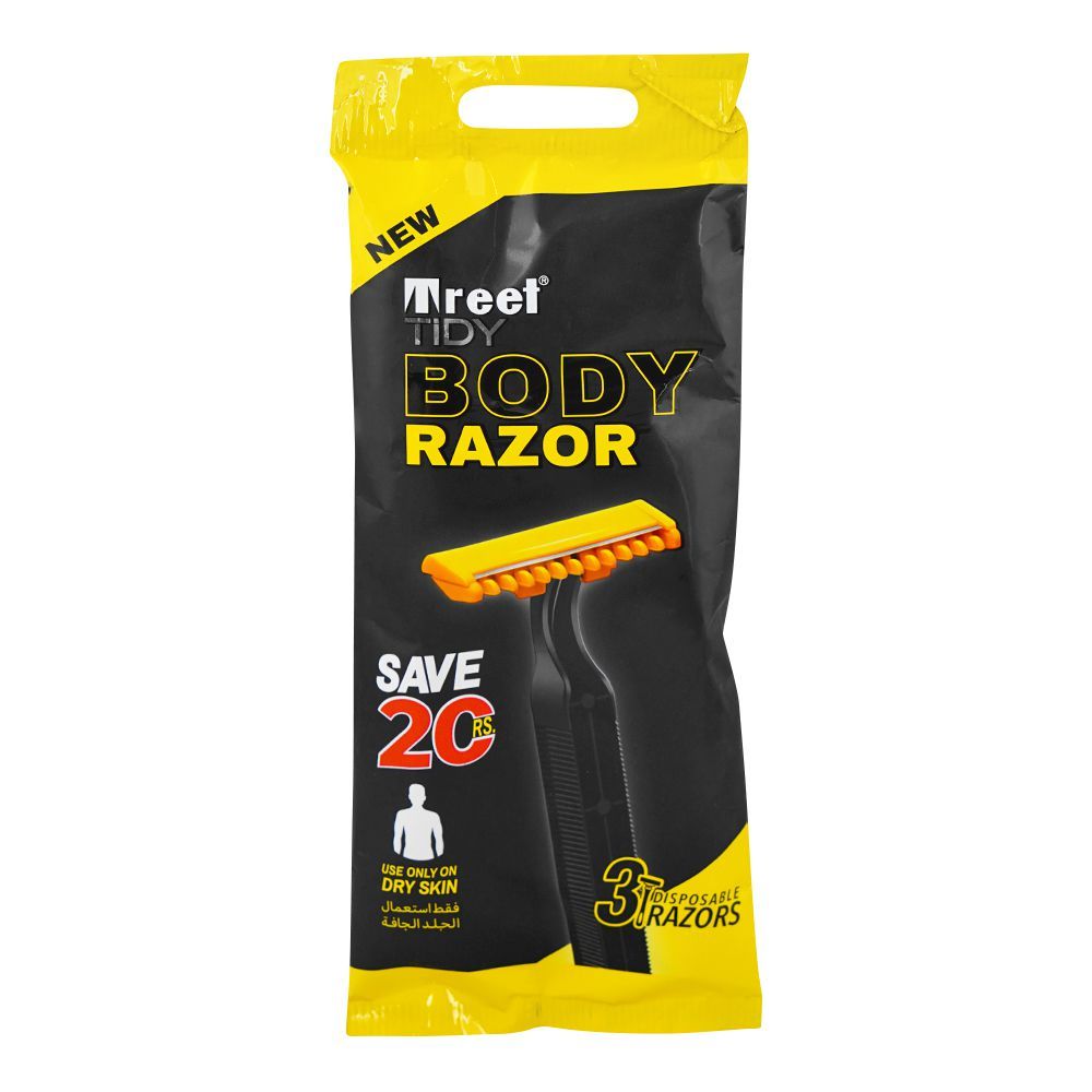 Traat Razor Treet Tidy Disposable Body Razors, 3-Pack