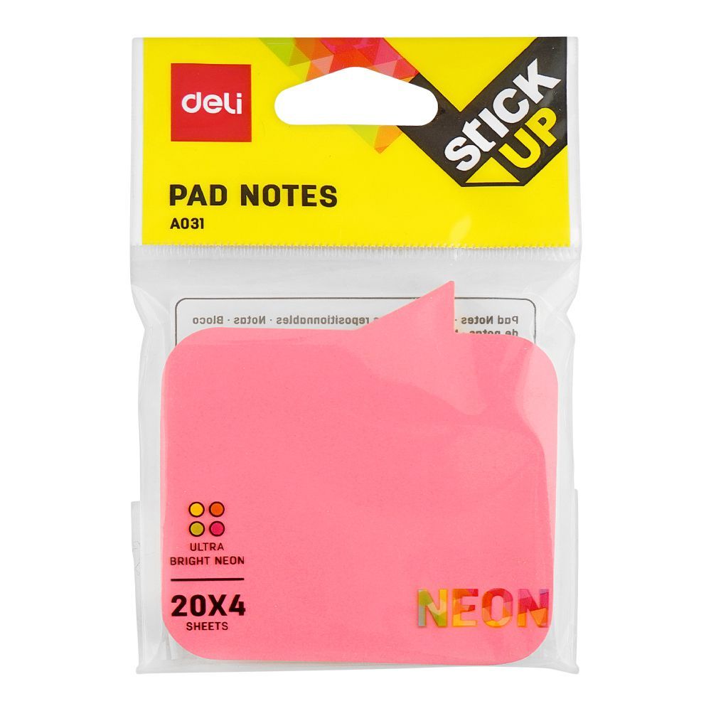 Deli Sticky Notes Shapes 3 X 3 Neon Assorted, EA03102