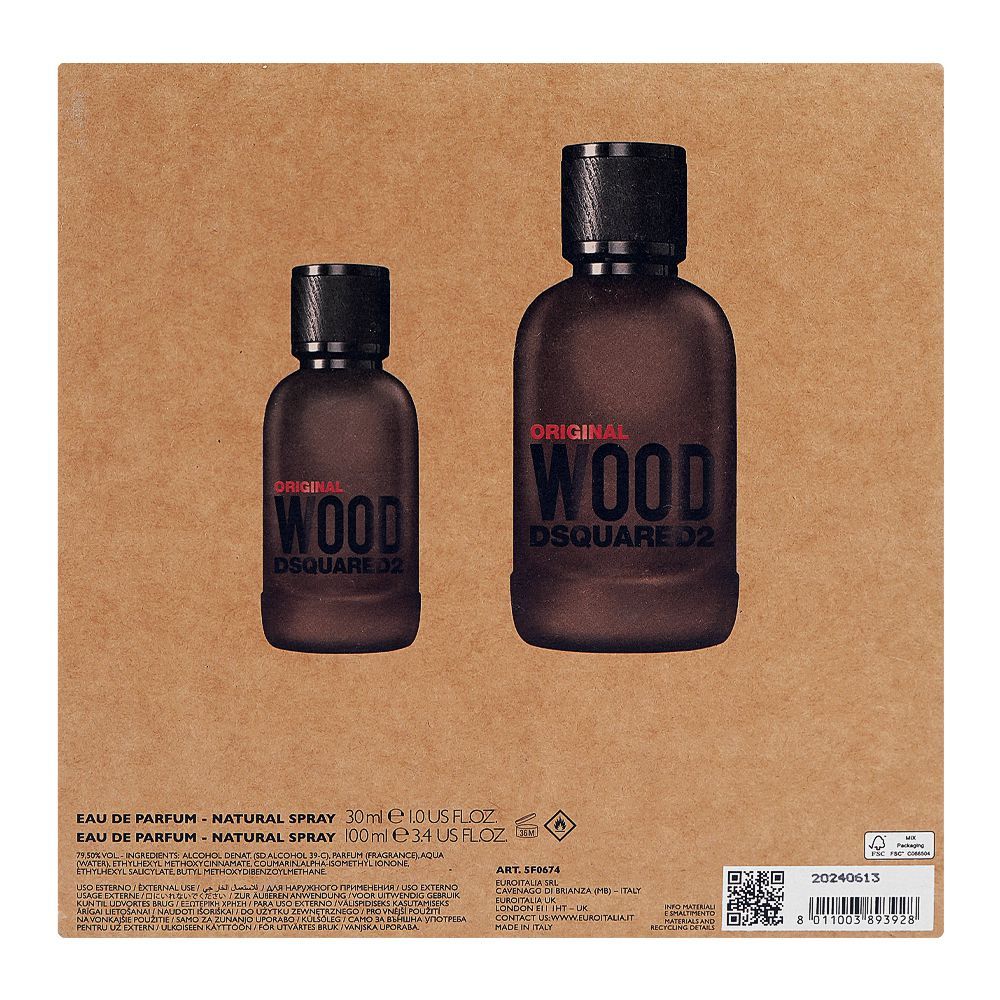 Dsquared2 Original Wood Set, Eau De Parfum 100ml+Eau De Parfum