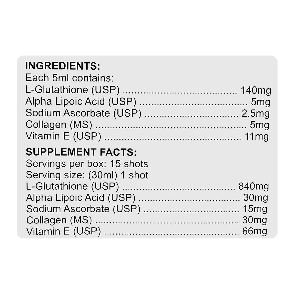 Gluvit's Glutathione Oral Liquid, Sugar Free, For Wrinkles & Fine Lines,  30ml