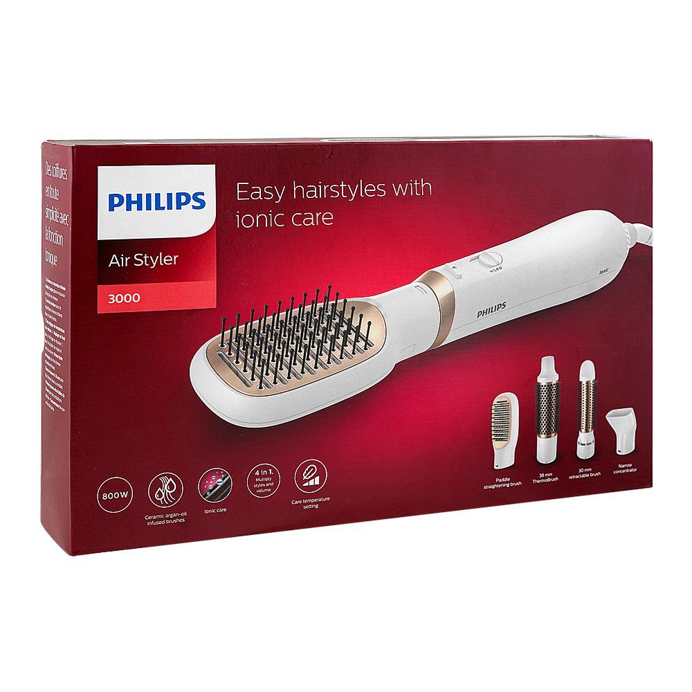 Philips 3000 Air Styler Ionic Care Hair Syler Brush, 650-800W, 220