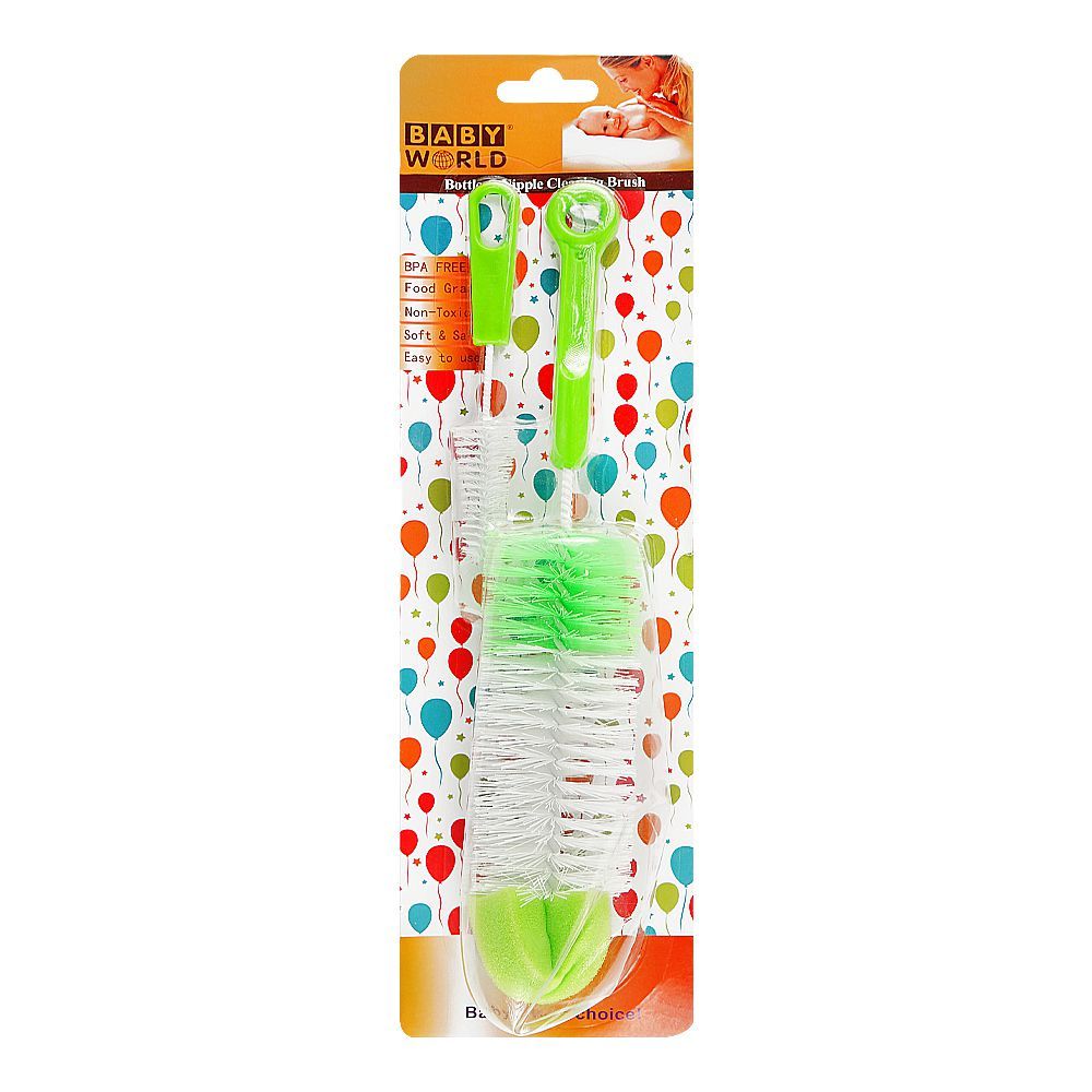New Baby Best Feeder Bottle And Nipple Cleaning Brush With Flexible Neck In Blue Color