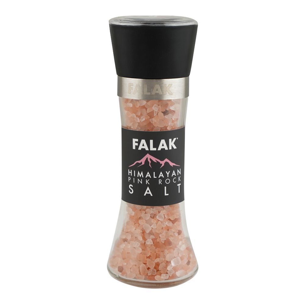 Falak Himalayan Pink Rock Salt, 200g, Grinder Bottle